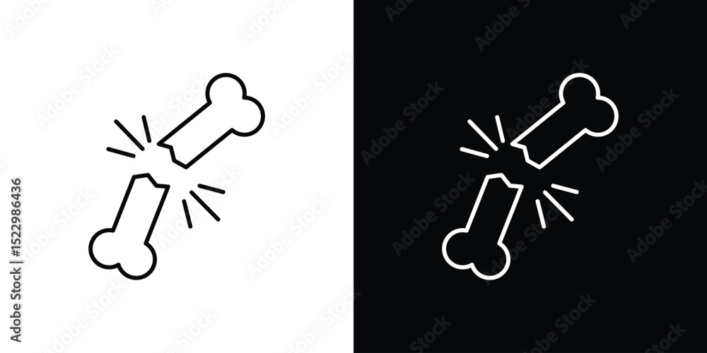 Poster broken bone icon graphic vector set for ui design
