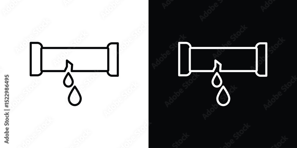 Poster broken pipe icon graphic vector set for ui design