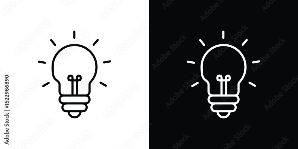 Poster bulb icon graphic vector set for ui design