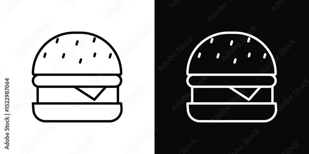 Poster burger icon graphic vector set for ui design