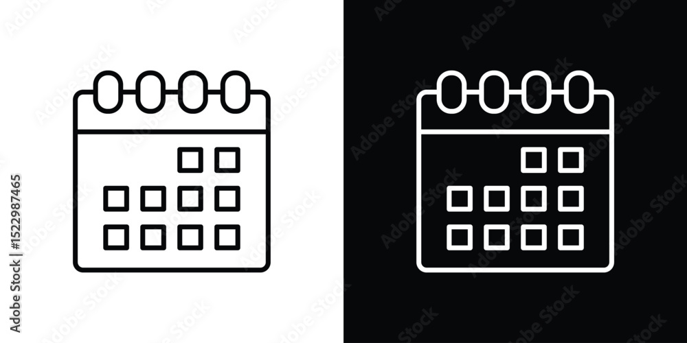 Poster calendar icon graphic vector set for ui design