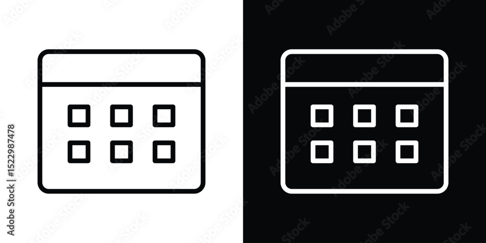 Poster calendar icon graphic vector set for ui design