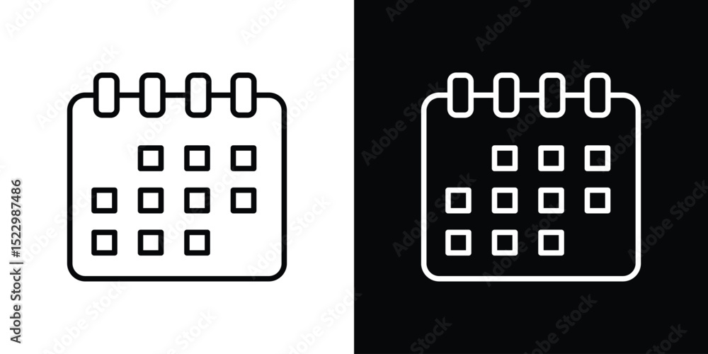 Poster calendar icon graphic vector set for ui design