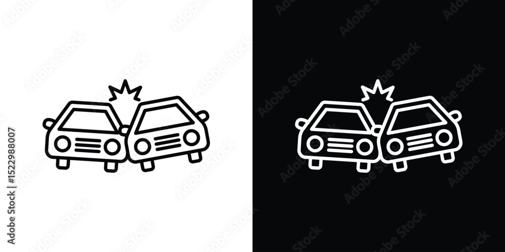 Poster car crash icon graphic vector set for ui design