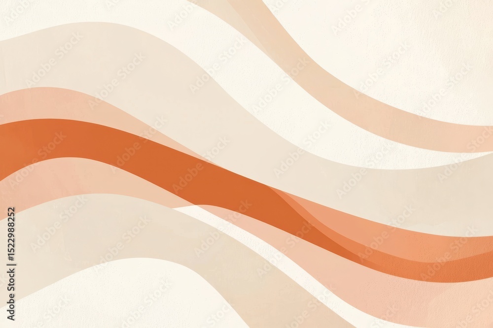 Canvas Prints abstract wavy background in soft shades of cream and coral tones