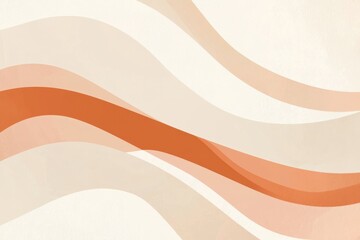 Abstract Wavy Background in Soft Shades of Cream and Coral Tones