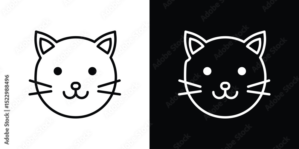 Poster cat icon graphic vector set for ui design