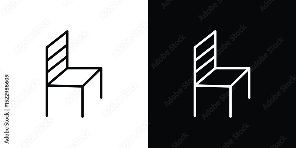 Poster chair icon graphic vector set for ui design