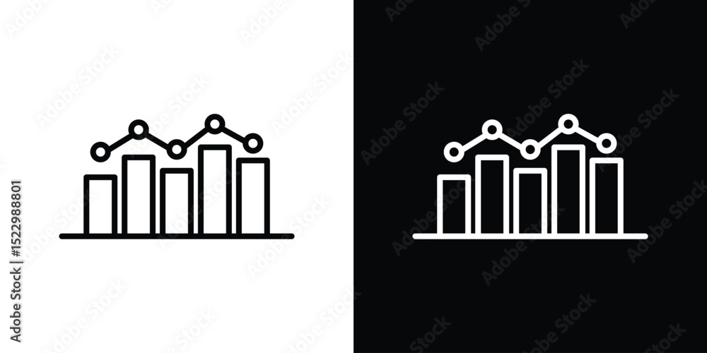 Poster chart icon graphic vector set for ui design