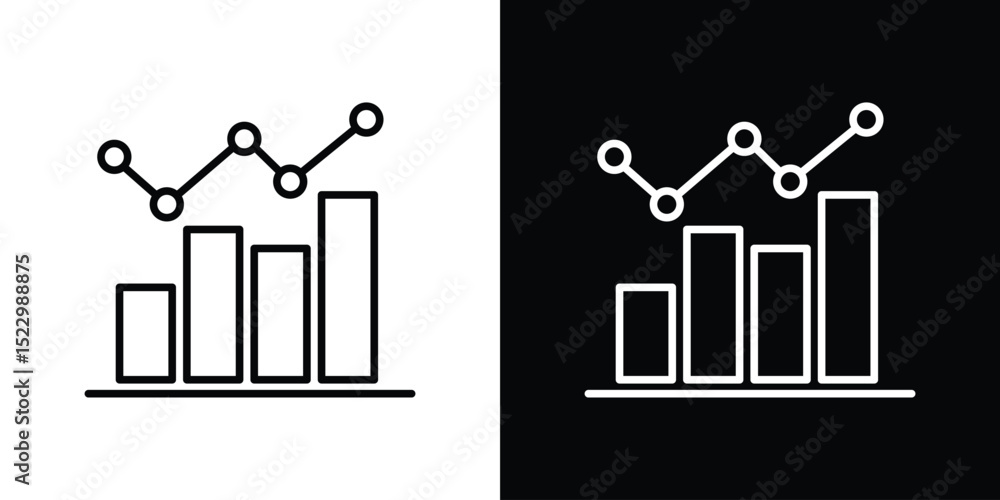 Poster chart icon graphic vector set for ui design