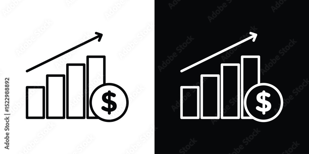 Poster chat arrow grow icon graphic vector set for ui design