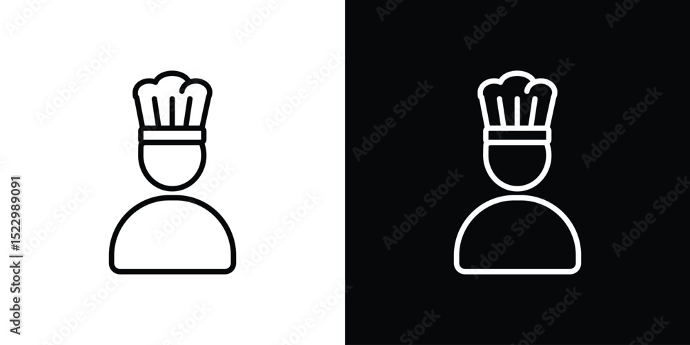 Poster chef icon graphic vector set for ui design