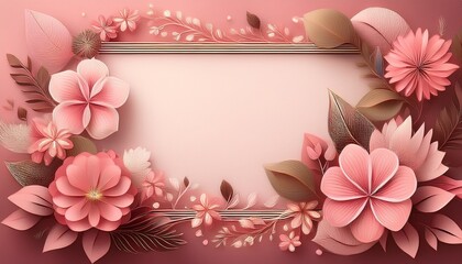generous blank pink floral frame design