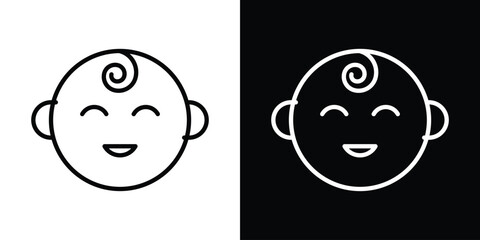 Child face icon Graphic vector set for ui design