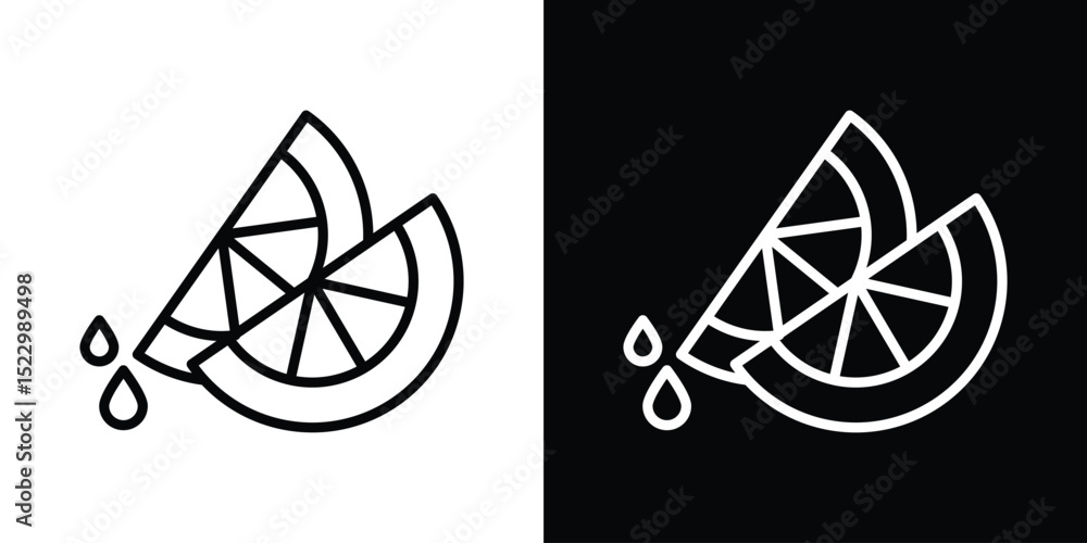 Poster citrus slice icon graphic vector set for ui design