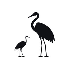 flamingo crane silhouette bird animal wildli.