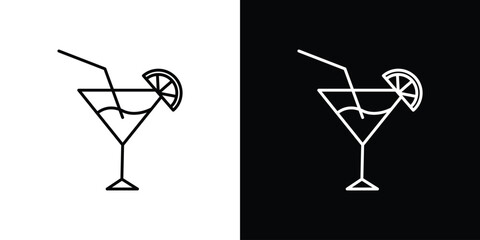 Citrus Martini glass icon Graphic vector set for ui design