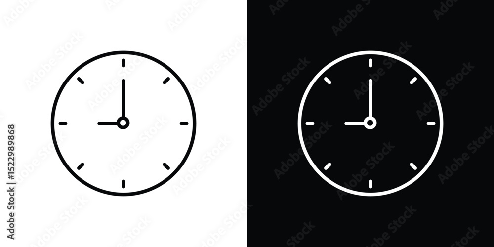 Aufkleber clock nine icon graphic vector set for ui design