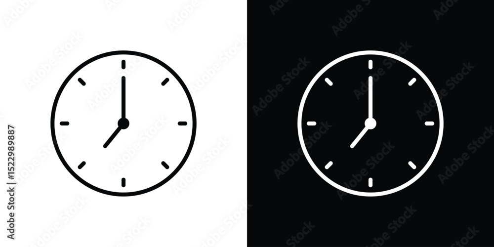 Poster clock seven icon graphic vector set for ui design