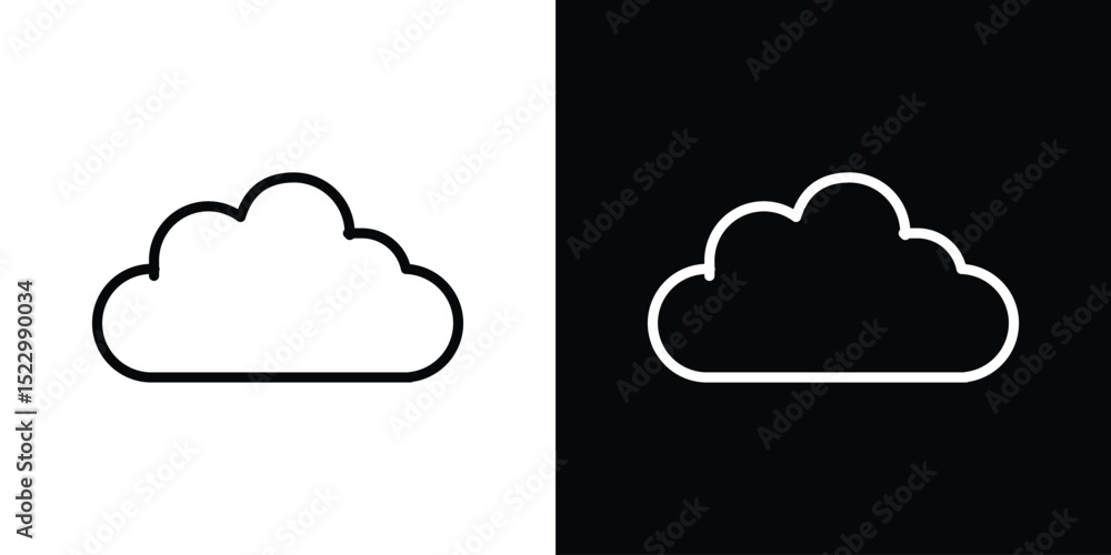 Poster cloud icon graphic vector set for ui design