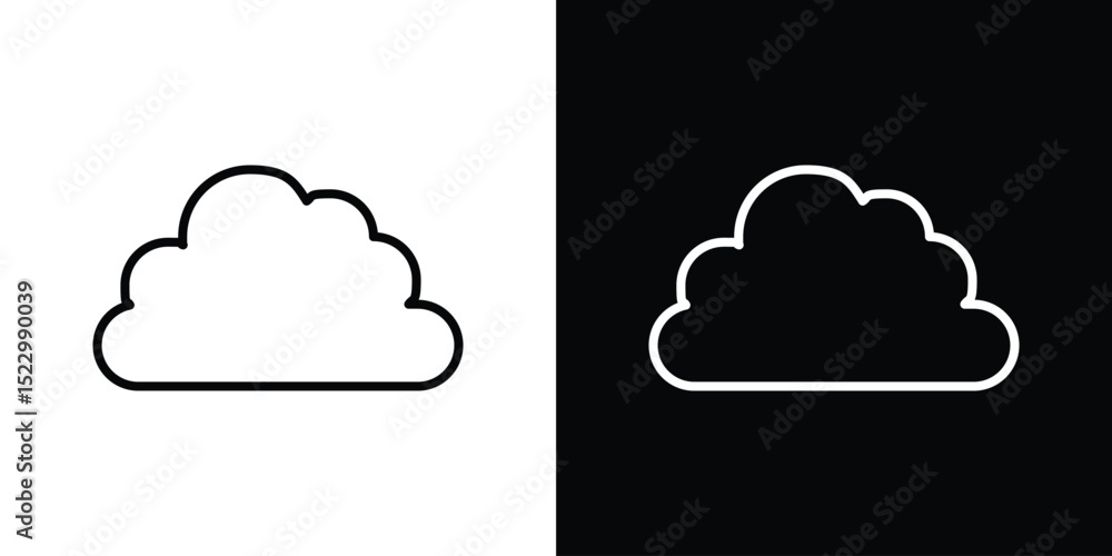 Poster cloud icon graphic vector set for ui design