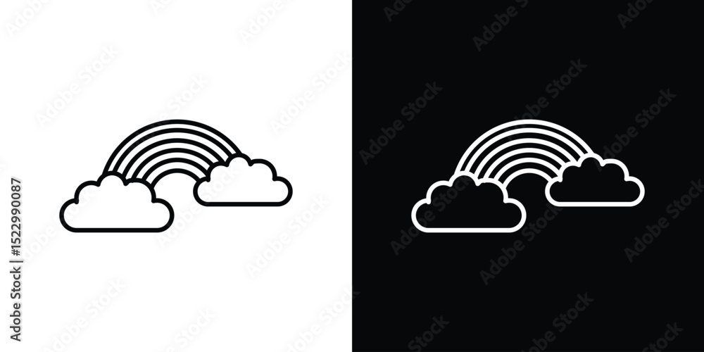 Poster cloud rainbow icon graphic vector set for ui design