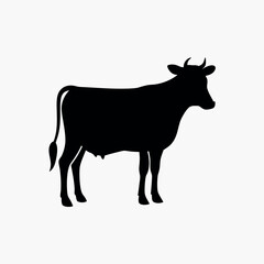 silhouette of a cow