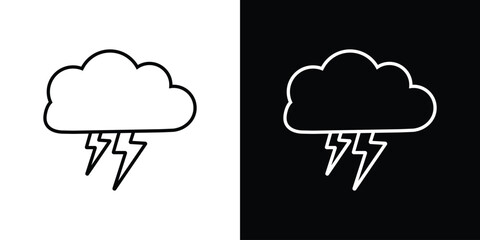 Cloud lightning icon Graphic vector set for ui design