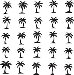 Coconut Tree silhouette Vector | Minimalist & Trendy, Coconut Tree Silhouette Design | Unique & Stylish Coconut Tree Artwork for Vector design