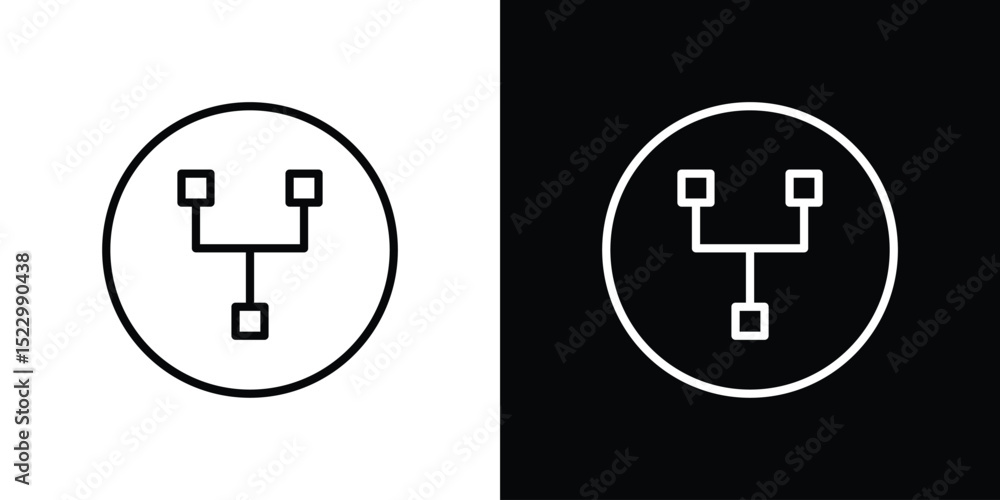 Poster code fork icon graphic vector set for ui design