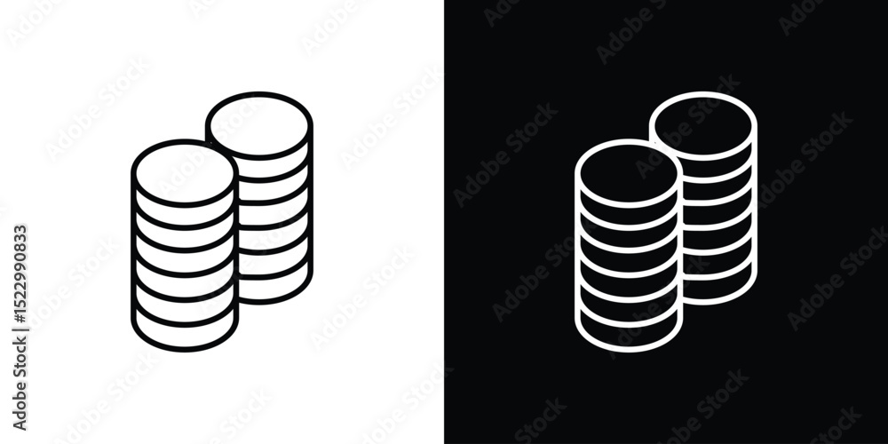 Poster coins stack icon graphic vector set for ui design