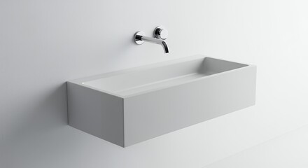 Modern wall mounted rectangular sink