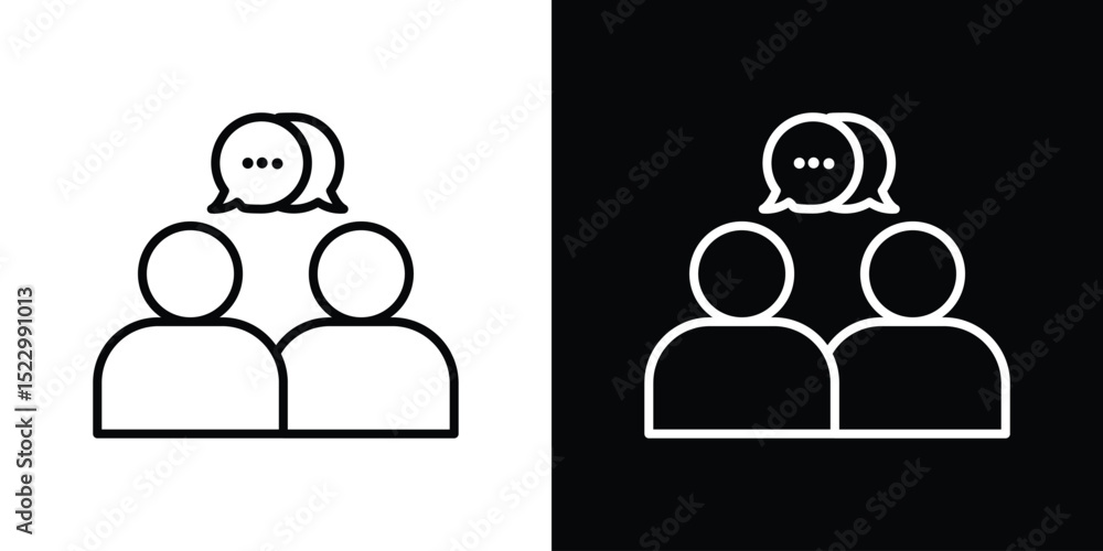Poster communication icon graphic vector set for ui design
