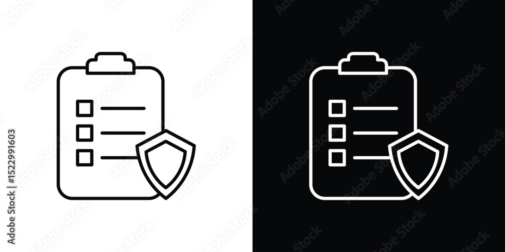 Poster contract coverage icon graphic vector set for ui design