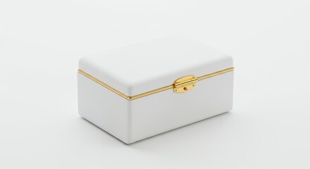 White decorative box with gold accents