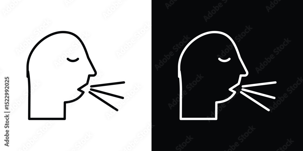 Poster cough icon graphic vector set for ui design