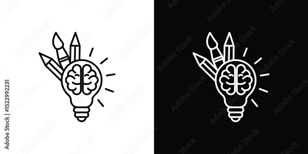 Poster creativity icon graphic vector set for ui design