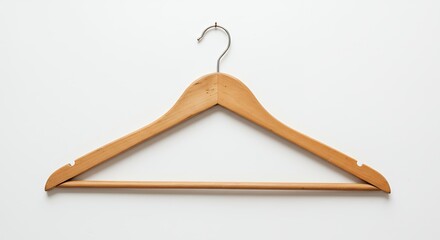 Wooden coat hanger isolated on white background