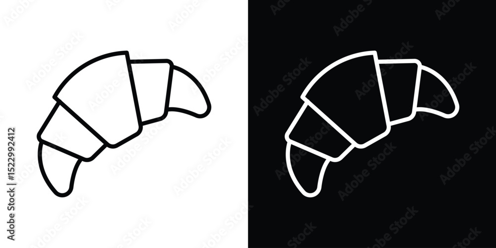 Poster croissant icon graphic vector set for ui design