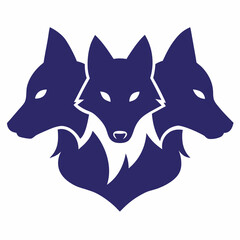 Obraz premium wolf pack silhouette with three overlapping heads 