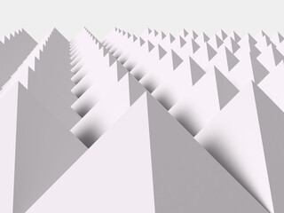ピラミッド、四角錐を敷き詰めた背景の3Dイラストレーション