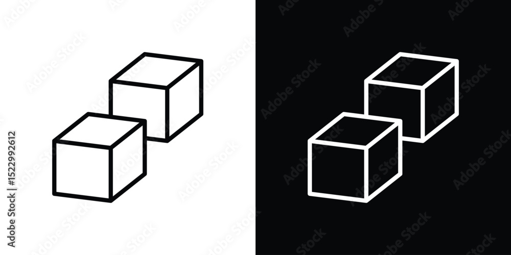 Aufkleber cubes icon graphic vector set for ui design