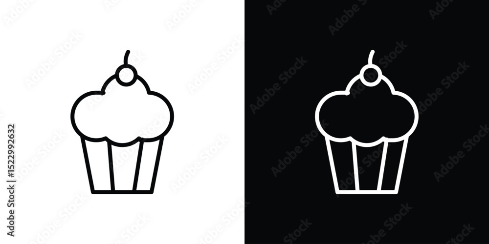Poster cupcake icon graphic vector set for ui design
