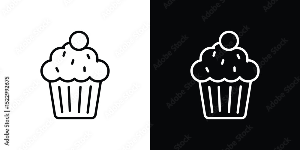 Poster cupcake icon graphic vector set for ui design