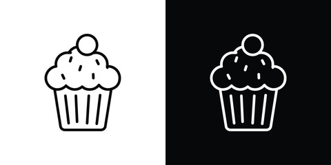 Cupcake icon Graphic vector set for ui design