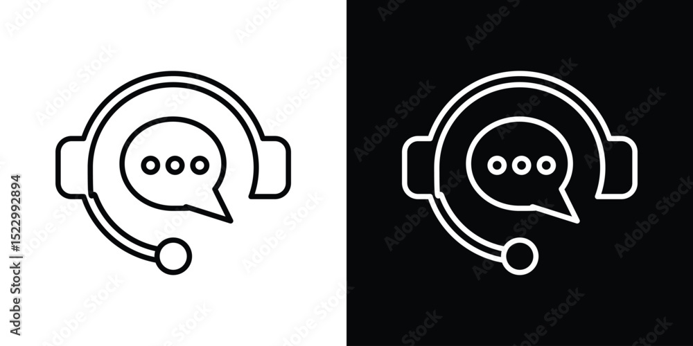 Poster customer support icon graphic vector set for ui design