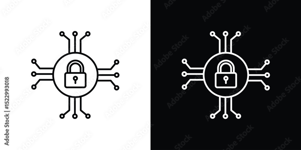 Aufkleber cyber security icon graphic vector set for ui design
