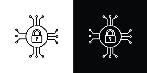 Cyber security icon Graphic vector set for ui design