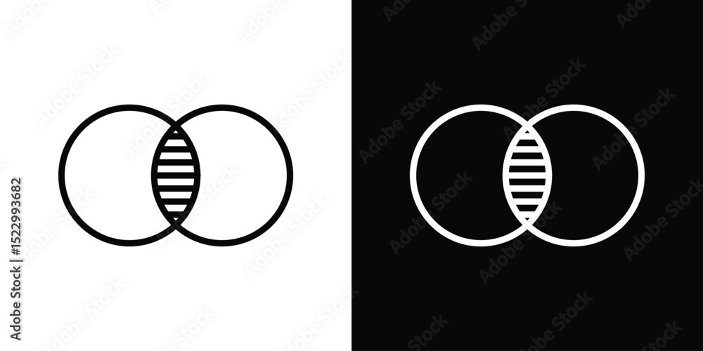Aufkleber diagram venn icon graphic vector set for ui design