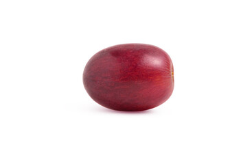 One red grape fruit isolated on white background